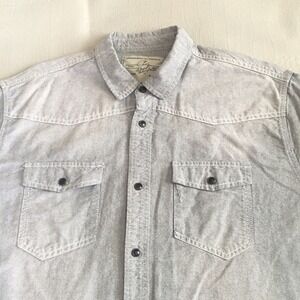 VTG Jack South LONDON Original Shirt Mens XXL Pearl Snap WASHED OUT Gray UK